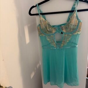 Victoria secret Teal lace teddy dress